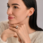 Срібний комплект з напайками з золота