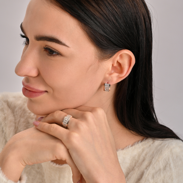 Срібний комплект з напайками з золота