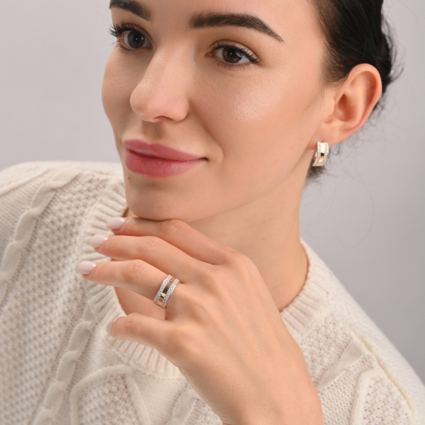 Срібний гарнітур із золотими вставками