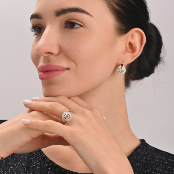 Срібні сережки з напайками із золота