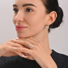 Срібний комплект з золотими вставками