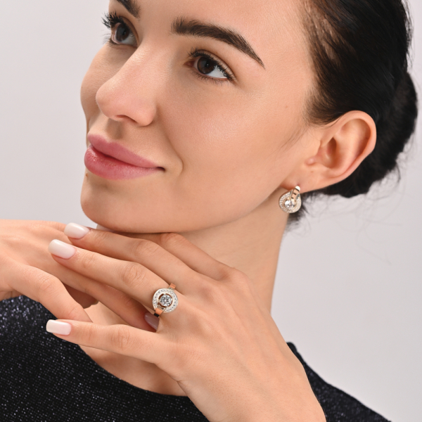 Срібні сережки з напайками із золота