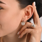 Срібні сережки з напайками із золота