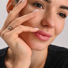 Срібна каблучка з пластинами із золота