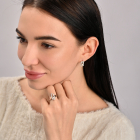 Срібна каблучка  зі вставками з золота