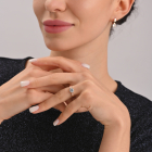 Срібна каблучка з золотими вставками