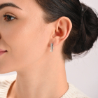 Срібні сережки з пластинами із золота