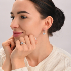 Срібні сережки з пластинами із золота