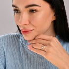 Срібна каблучка з пластинами із золота