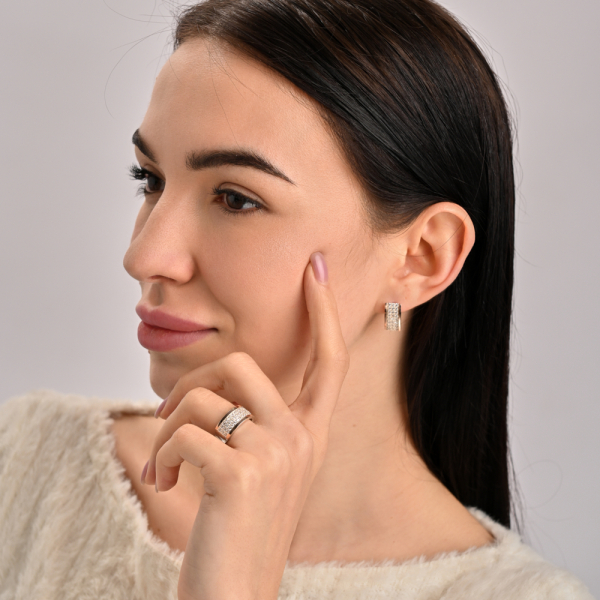 Срібний гарнітур з золотими напайками