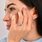 Срібний комплект з золотими пластинами