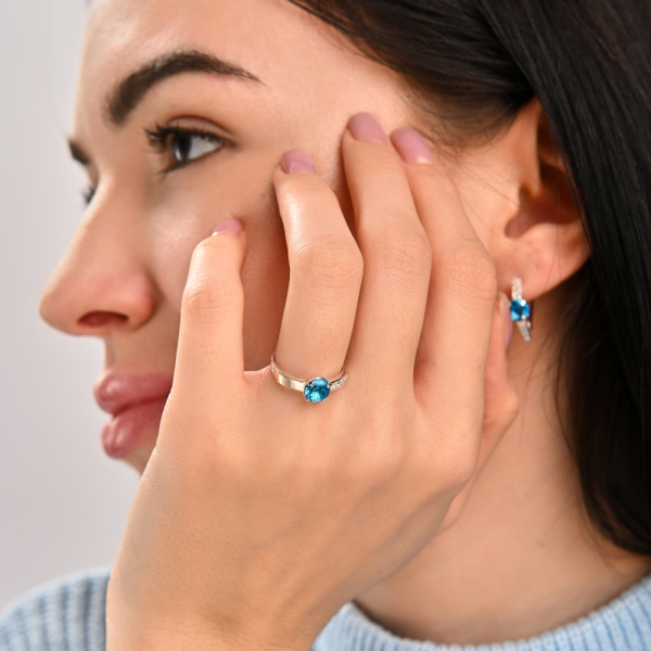 Срібний комплект з золотими пластинами