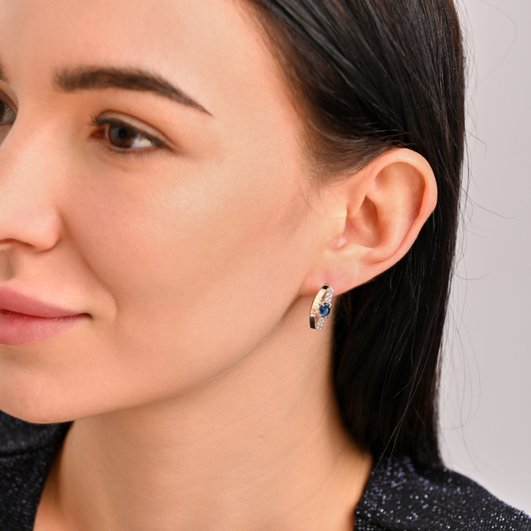 Срібні сережки з золотими накладками