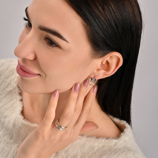 Срібний гарнітур з накладками із золота