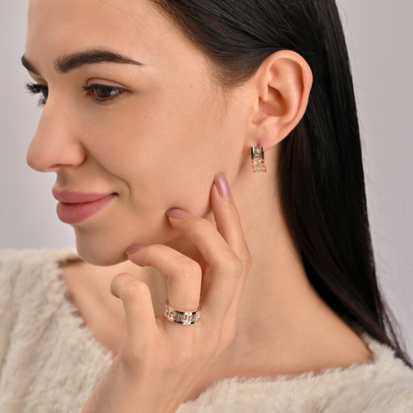 Срібний гарнітур з накладками із золота