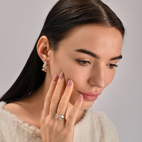 Срібний набір  із золотими накладками