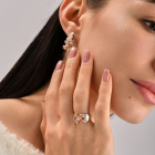 Срібний набір  із золотими накладками