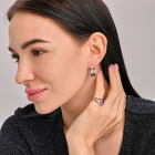 Срібна каблучка з золотими пластинами