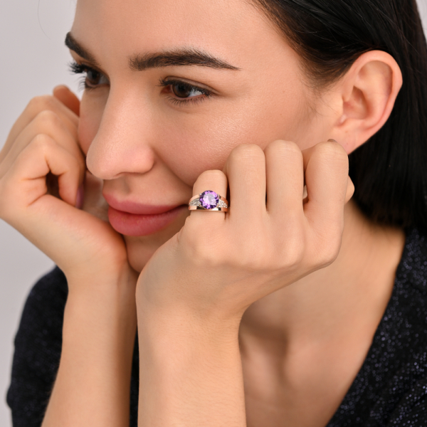 Срібна каблучка з золотими пластинами