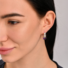 Срібні сережки з золотими вставками