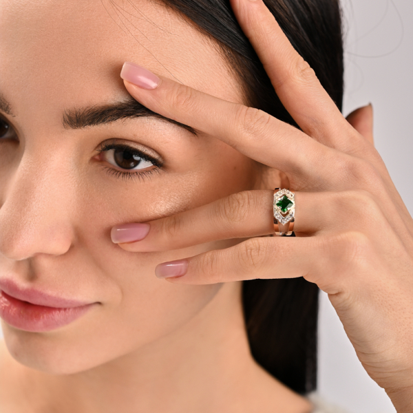 Срібний комплект з пластинами із золота