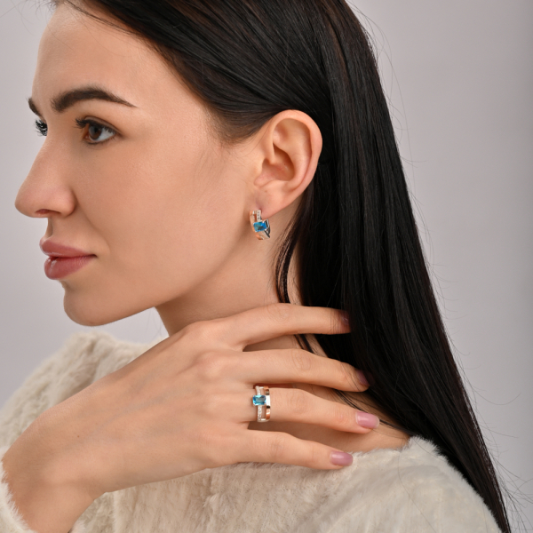 Срібний гарнітур з золотими напайками