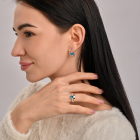 Срібні сережки з золотими пластинами