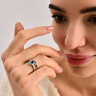 Срібний гарнітур з золотими напайками