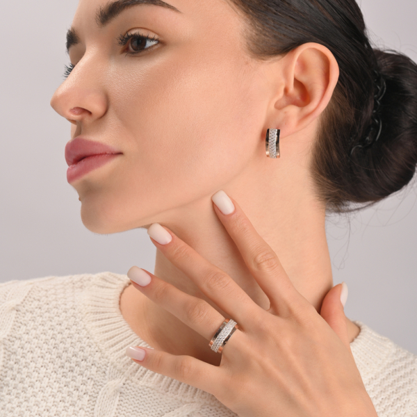 Срібний набір з накладками з золота