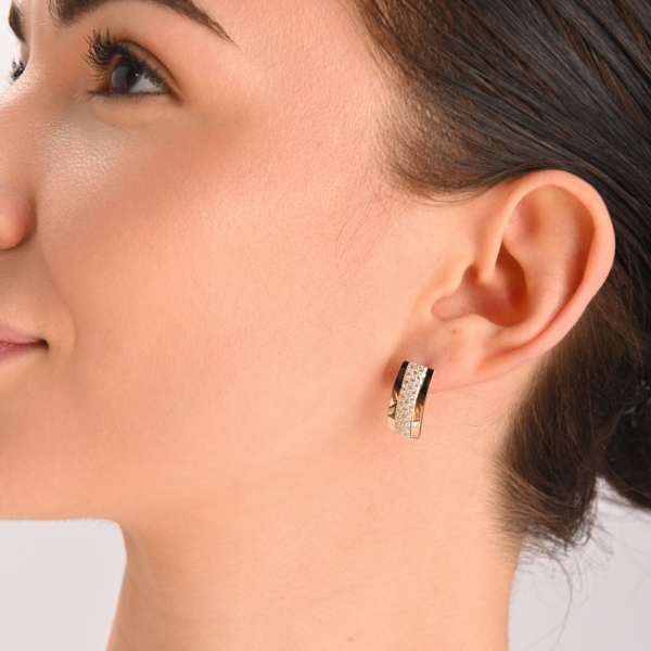 Срібні сережки з золотими вставками