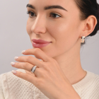 Срібні сережки з золотими вставками