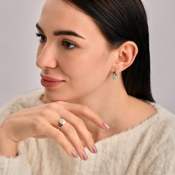 Срібний гарнітур з золотими пластинами