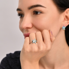 Срібний набір з золотими напайками