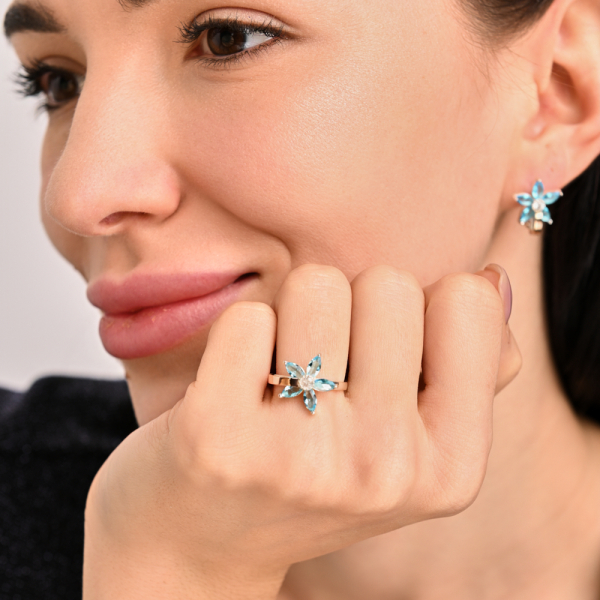 Срібний набір з золотими напайками