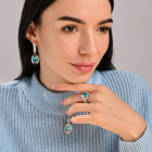 Срібний комплект з золотими пластинами