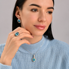 Срібна підвіска  зі вставками з золота