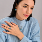 Срібний гарнітур зі вставками з золота