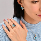 Срібна підвіска  зі вставками з золота