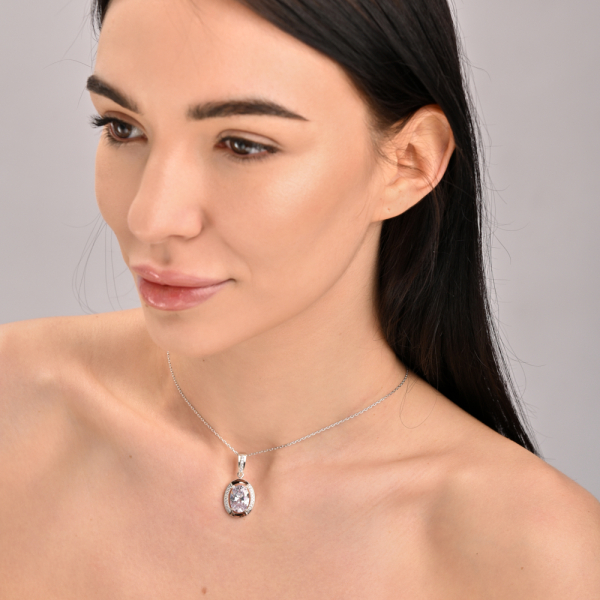 Срібна підвіска  зі вставками з золота