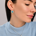 Срібні сережки з золотими вставками