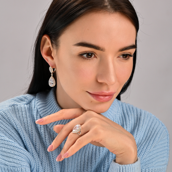 Срібний набір з напайками з золота