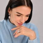 Срібний набір з напайками з золота