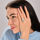 Срібна каблучка з пластинами із золота