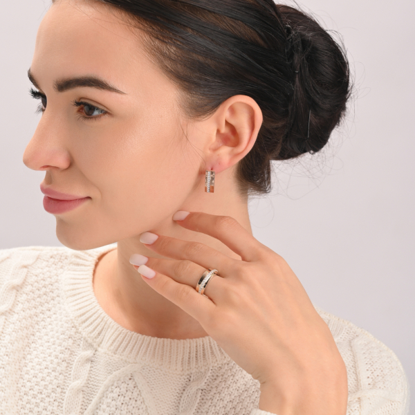 Срібний гарнітур з золотими пластинами