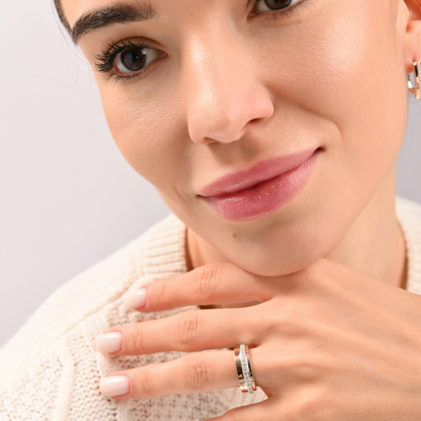 Срібна каблучка з золотими накладками