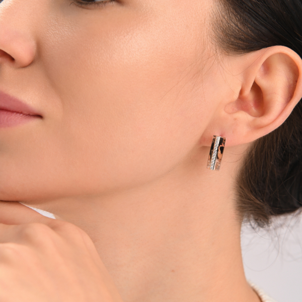 Срібні сережки з золотими пластинами