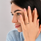 Срібна каблучка з пластинами із золота