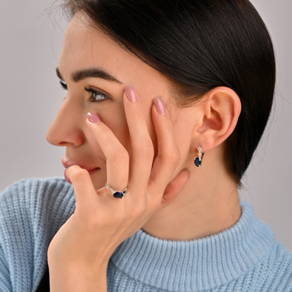 Срібний набір з золотими напайками