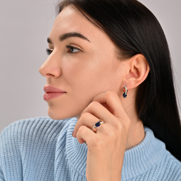 Срібний набір з золотими напайками