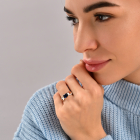 Срібний набір з золотими напайками